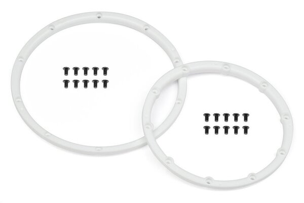 HPI Racing Wheel Bead Lock Rings (White/For 2 Wheels) Baja 5
