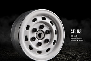 Gmade 1.9 SR02 Beadlock Wheels (Gloss White) (2)