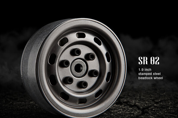 Gmade 1.9 SR02 Beadlock Wheels (Uncoated Steel) (2)