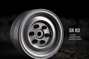 Gmade 1.9 SR03 Beadlock Wheels (Semigloss Silver) (2)