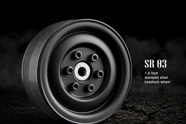 Gmade 1.9 SR03 Beadlock Wheels (Matt Black) (2)