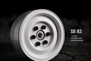 Gmade 1.9 SR03 Beadlock Wheels (Gloss White) (2) Gmade 1.9 SR03 Beadlock Wheels (Gloss White) (2)