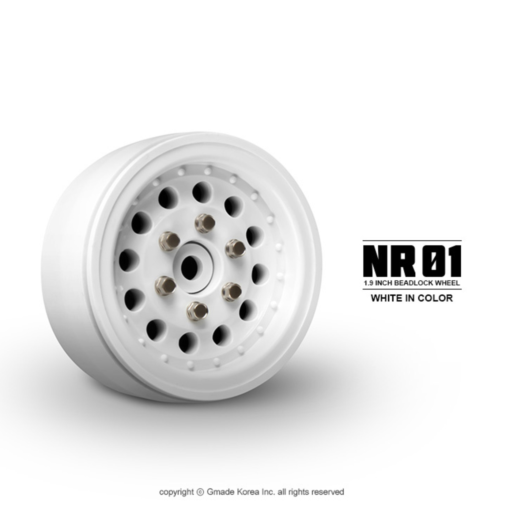 Gmade 1.9 NR01 Beadlock Wheels (White) (2)