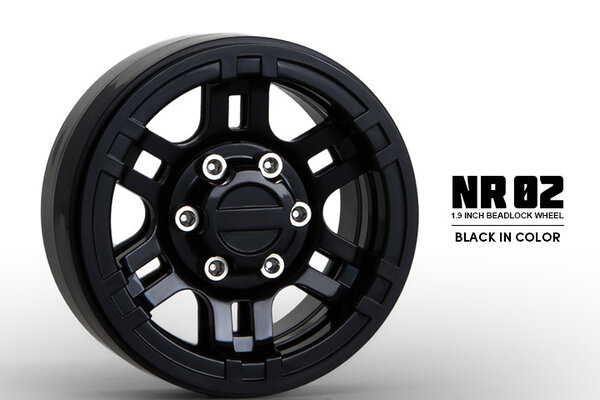 Gmade NR02 1.9" Beadlock Wheels Black (2)