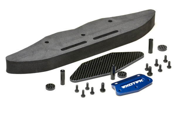 Exotek Racing Slash Drag Front Bumper Set, Alloy, CF, and Foam
