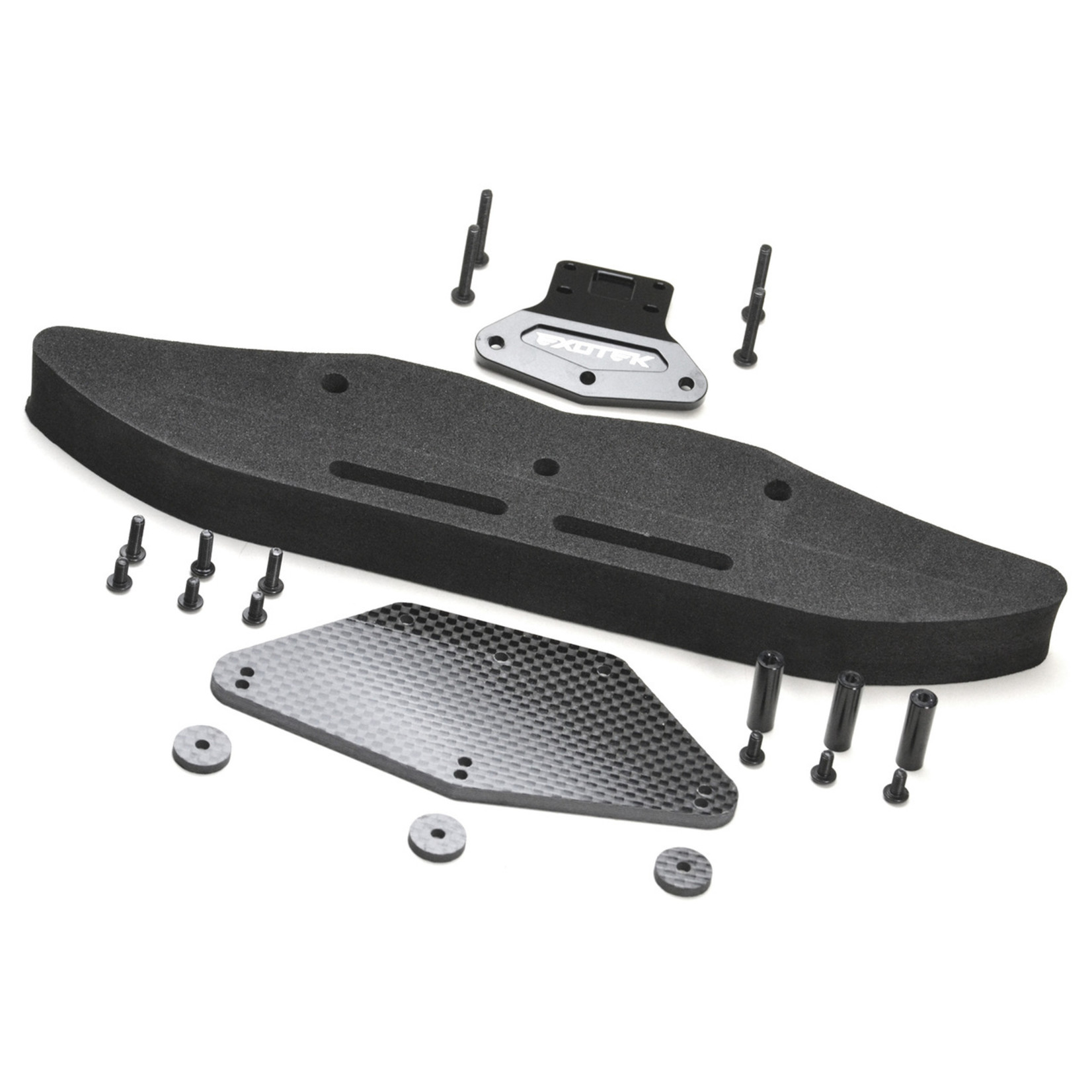 Exotek Racing DR10 Drag Front Bumper Set, Alloy, CF, and Foam Extreme