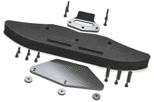 Exotek Racing DR10 Drag Front Bumper Set, Alloy, CF, and Foam