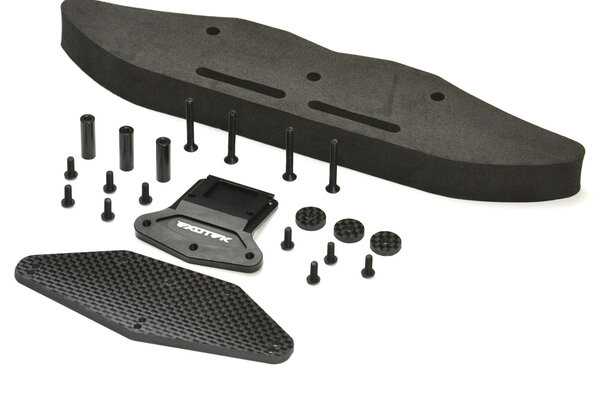 Exotek Racing 22 DRAG FRONT BUMPER SET, Alloy, CF, and Foam