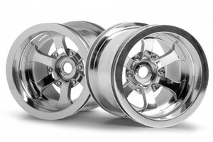 HPI Racing Scorch 6-Spoke Wheel Shiny Chrome (55X50mm/2pcs)