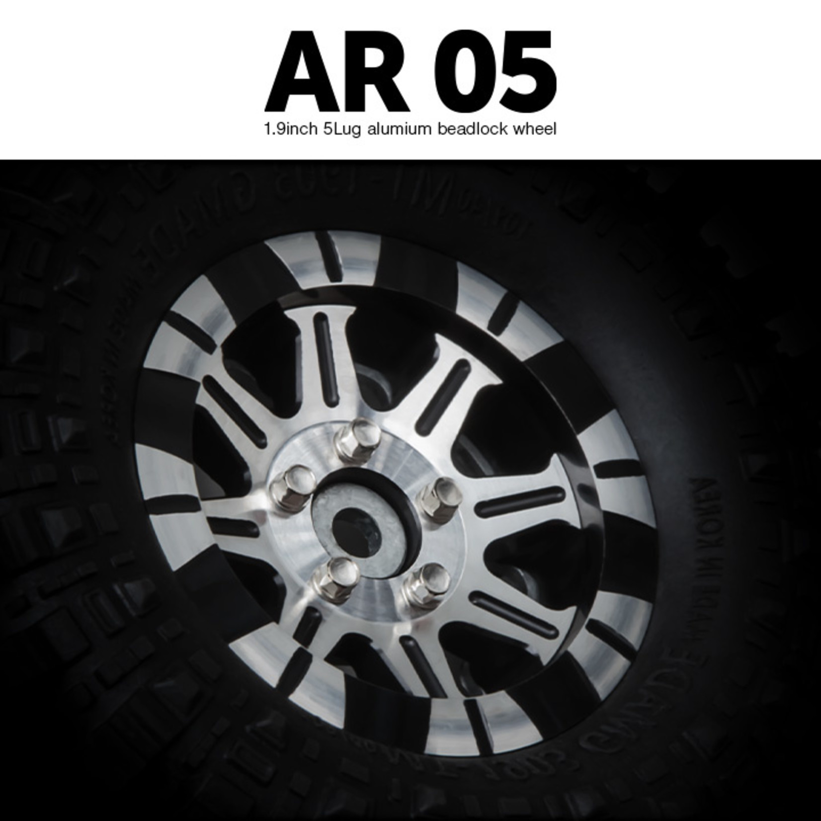 Gmade 1.9 AR05 5 Lug Aluminum Beadlock wheels (2)