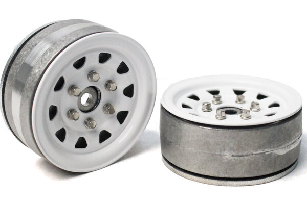 Gmade 1.9 SR04 Beadlock Wheels (Gloss White) (2)