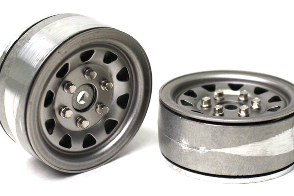 Gmade 1.9 SR04 Beadlock Wheels (Uncoated Silver) (2)