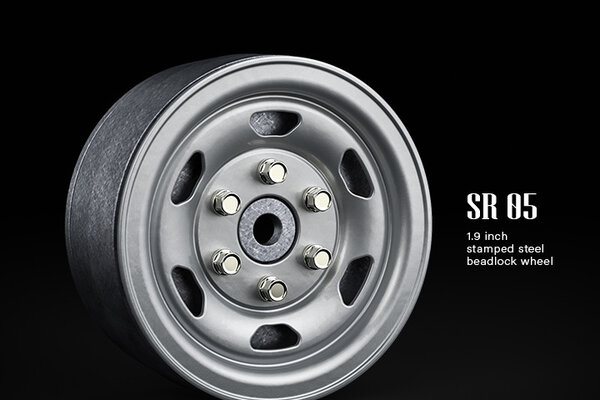 Gmade 1.9 SR05 Beadlock Wheels (Semigloss Silver) (2)