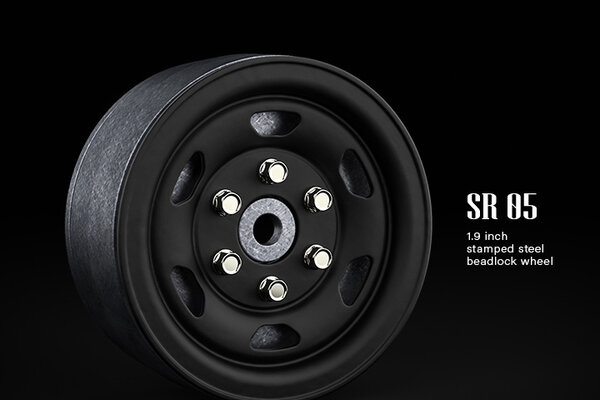 Gmade 1.9 SR05 Beadlock Wheels (Matt Black) (2)