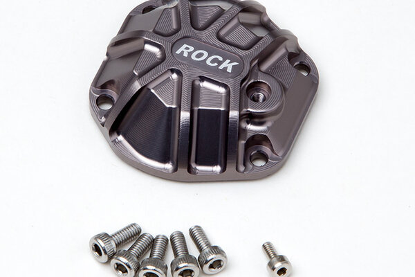 Gmade 3D Machined Differential Cover (Titanium Gray) for GS01 Axle.