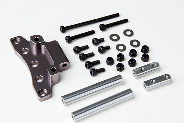 Gmade Front Upper Link Mount (Titanium Gray) for GS01 Axle