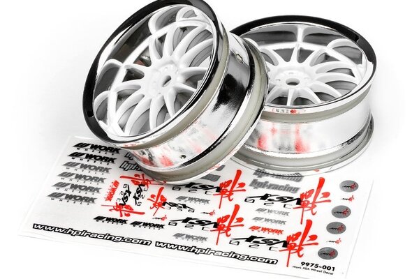 HPI Racing Work XSA 02C Wheel 26mm Chrome/White (3mm Offset)