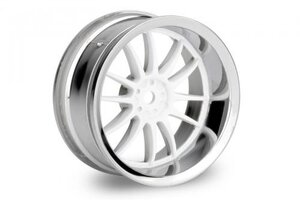 HPI Racing Work XSA 02C Wheel 26mm Chrome/White (6mm Offset)