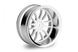 HPI Racing Work XSA 02C Wheel 26mm Chrome/White (9mm Offset)