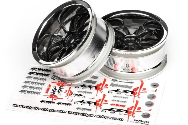 HPI Racing Work XSA 02C Wheel 26mm Chrome/Black (6mm Offset)