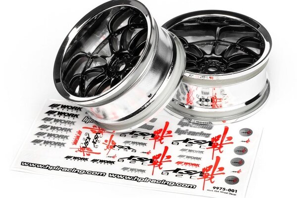 HPI Racing Work XSA 02C Wheel 26mm Chrome/Black (9mm Offset)