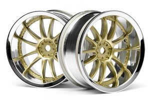 HPI Racing Work XSA 02C Wheel 26mm Chrome/Gold (6mm Offset)