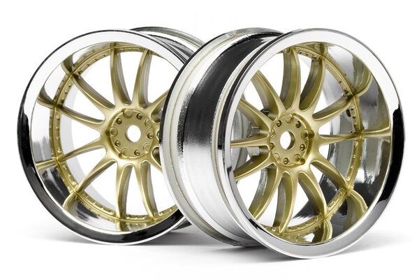 HPI Racing Work XSA 02C Wheel 26mm Chrome/Gold (6mm Offset)