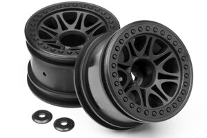 HPI Racing Split 8 Truck Wheel (Black/2pcs) Firestorm/Wheely