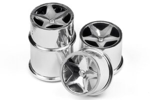 HPI Racing Q32 Super Star Wheel Set F/R (Chrome18X10/18X14/4pcs)