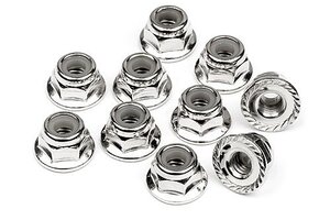 HPI Racing Serrated Flange Lock Nut M4 (Silver/10pcs) HPI Racing Serrated Flange Lock Nut M4 (Silver/10pcs)