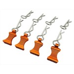 Hot Racing HRAAC03EZ03  1/10 Orange Aluminum EZ Pulls (4pcs), Body Clips (8pcs)