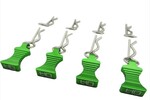Hot Racing AC03EZ05  1/10 Green Alum EZ Pulls, 4pcs and Body Clips (8pcs)