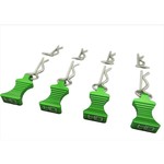 Hot Racing AC03EZ05  1/10 Green Alum EZ Pulls, 4pcs and Body Clips (8pcs)