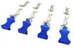 Hot Racing HRAAC03EZ06 1/10 Blue Aluminum EZ Pulls (4pcs) and Body Clips (8pcs)