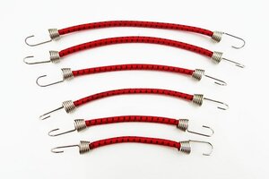 Hot Racing 1/10 Scale Bungee Cord Set, Black and Red (6pcs)