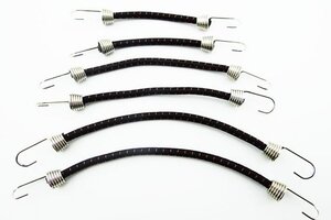 Hot Racing 1/10 Scale Bungee Cord Set, Black and Red, 6pcs