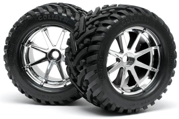 HPI Racing Mounted Goliath Tire 178X97mm On Blast Wheel Chrome - Savage