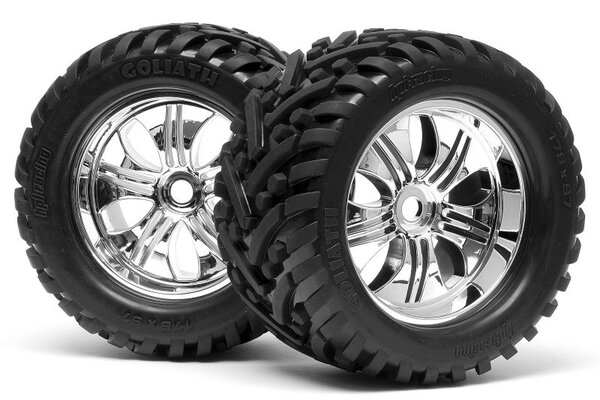 HPI Racing Mounted Goliath Tire 178X97mm On Tremor Wheel Chrome -