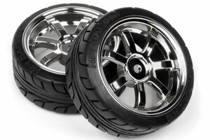 HPI Racing Mounted T-Grip Tire 26mm Rays 57S-Pro Wheel Chrome