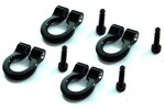 Hot Racing 1/10 Scale Aluminum Black Tow Shackle D-Rings (4pcs)