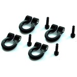 Hot Racing 1/10 Scale Aluminum Black Tow Shackle D-Rings (4pcs)