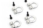 Hot Racing 1/10 Scale Aluminum Silver Tow Shackle D-Rings (4)