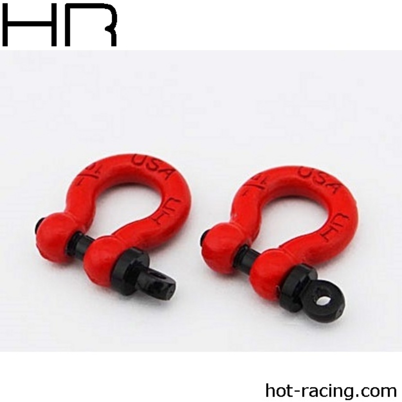 Hot Racing 1/10 Scale Red Tow Shackles (2)