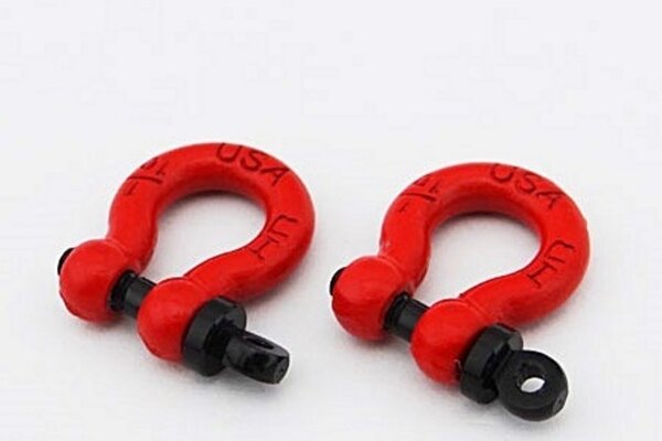 Hot Racing 1/10 Scale Red Tow Shackles (2)