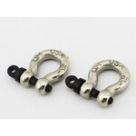 Hot Racing Aluminum 1/10 Scale Tow Shackles, Chrome, (D-Rings)
