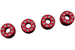 Hot Racing HRAAON21N02  Aluminum Delrin Cap Hub Nut, Red, for 1/8 Arrma Kraton BLX
