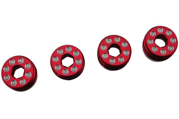 Hot Racing HRAAON21N02  Aluminum Delrin Cap Hub Nut, Red, for 1/8 Arrma Kraton BLX