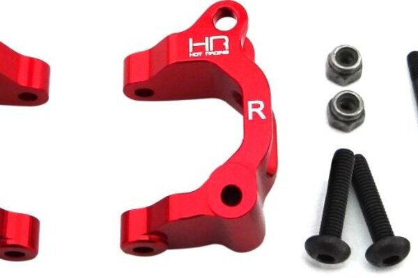 Hot Racing Aluminum Caster w/ King Pins, for Arrma 2WD, Red