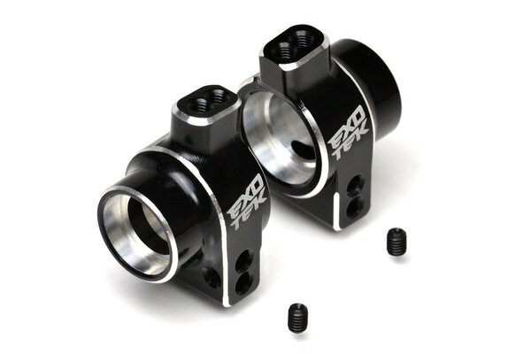 Exotek Racing 22S Rear HD Hub Set, (1pr) 7075 Black and Silver
