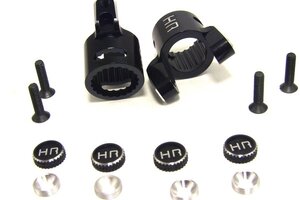 Hot Racing Black Aluminum C-Hubs, for Axial XR10, Wraith